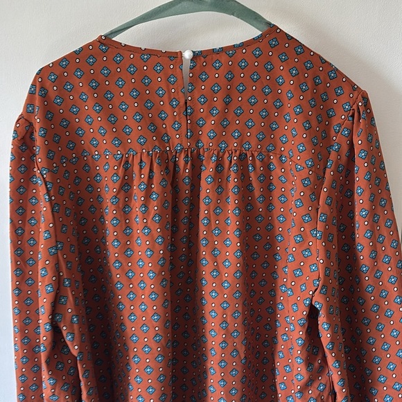 Burnt Orange/Brown Patterned Women's Top - Picture 7 of 8